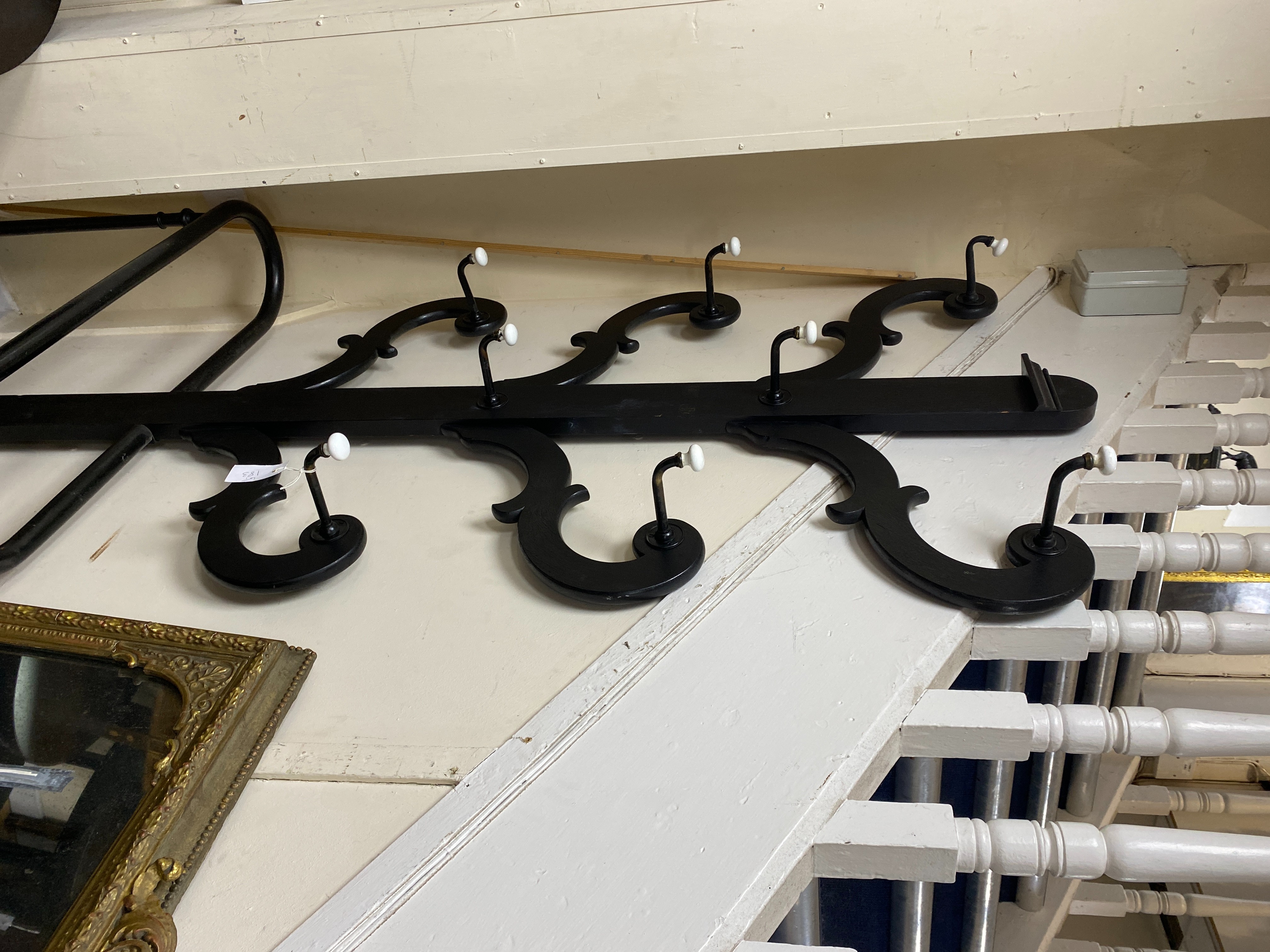 A Victorian and later painted oak hall stand